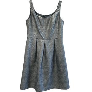 Evan Picone Women’s Metallic A Line Pleated Sleeveless Dress Pockets‎  Sz 10